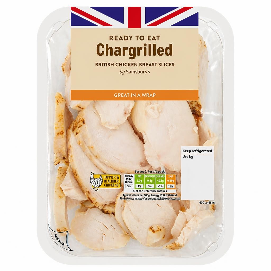 Sainsbury's Chargrilled British Chicken Breast Slices 360g