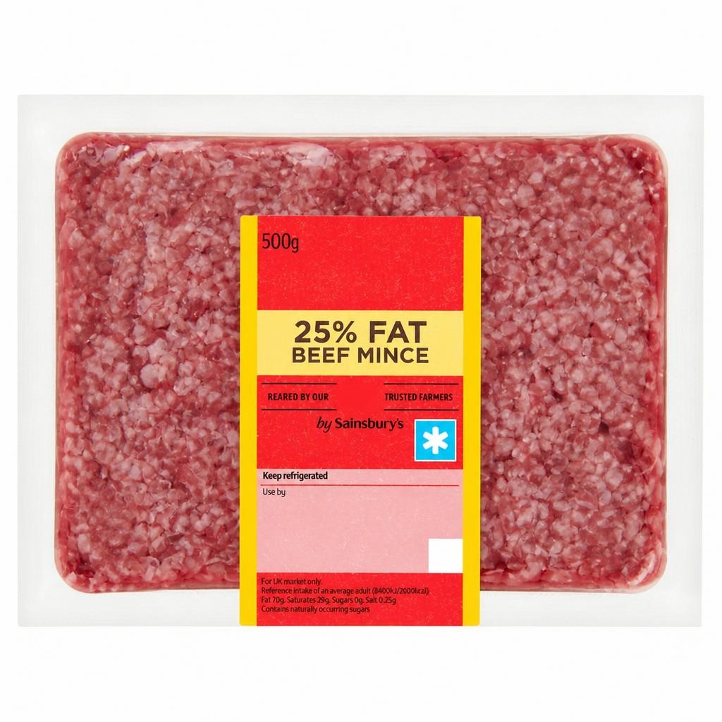 Sainsbury's British or Irish 25% Fat Beef Mince 500g