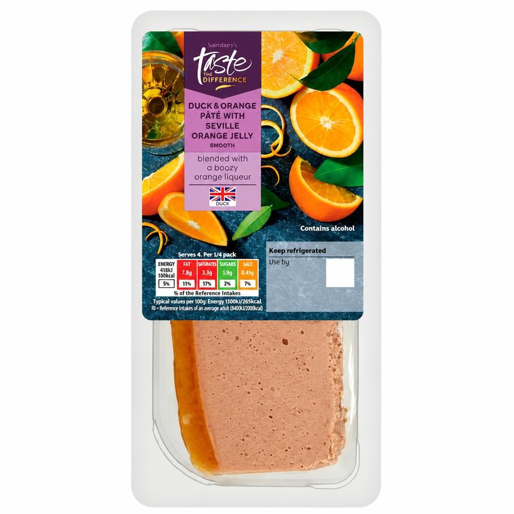 Sainsbury's Smooth Duck & Orange Pate, Taste the Difference 150g