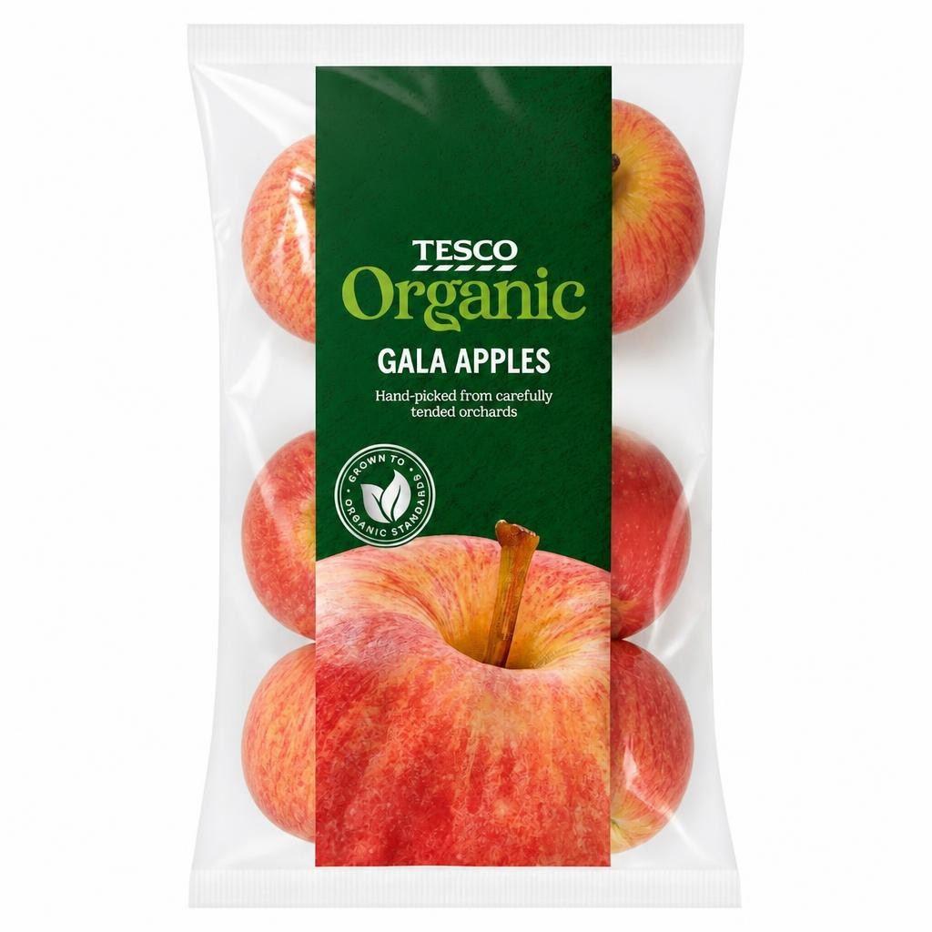 Tesco Organic Gala Apples 630G