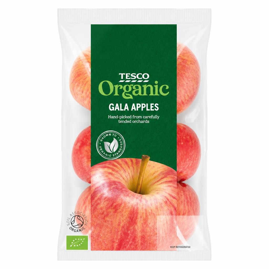 Tesco Organic Gala Apples 630G