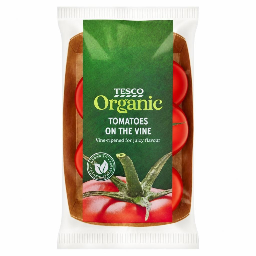 Tesco Organic Tomatoes On The Vine 400g
