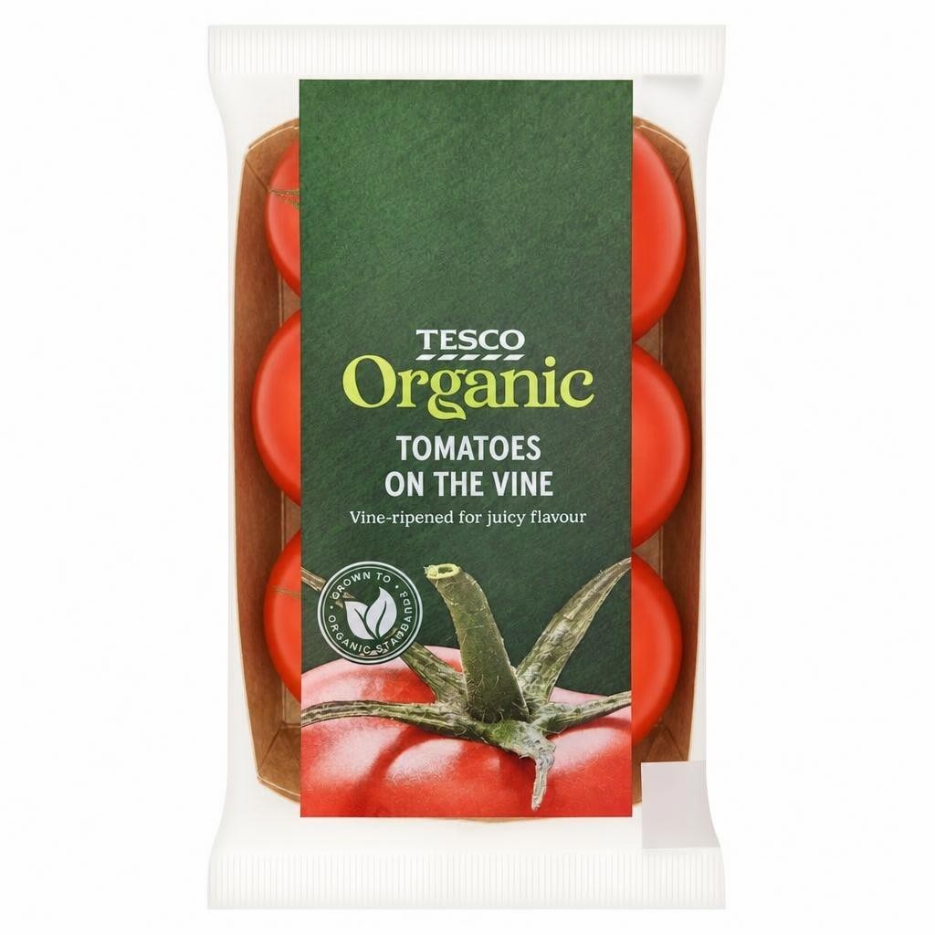 Tesco Organic Tomatoes On The Vine 400g