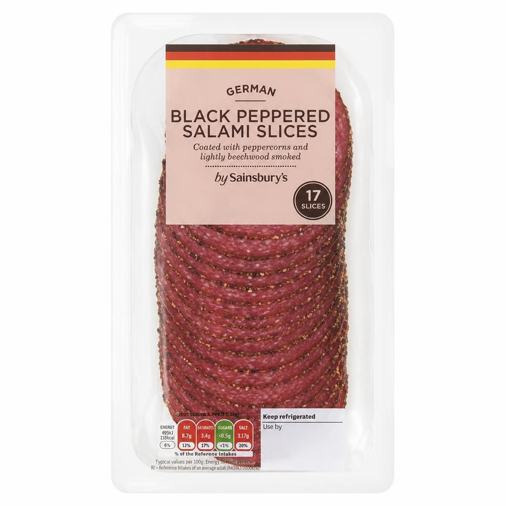 Sainsbury's Peppered German Salami Slices x17 170g