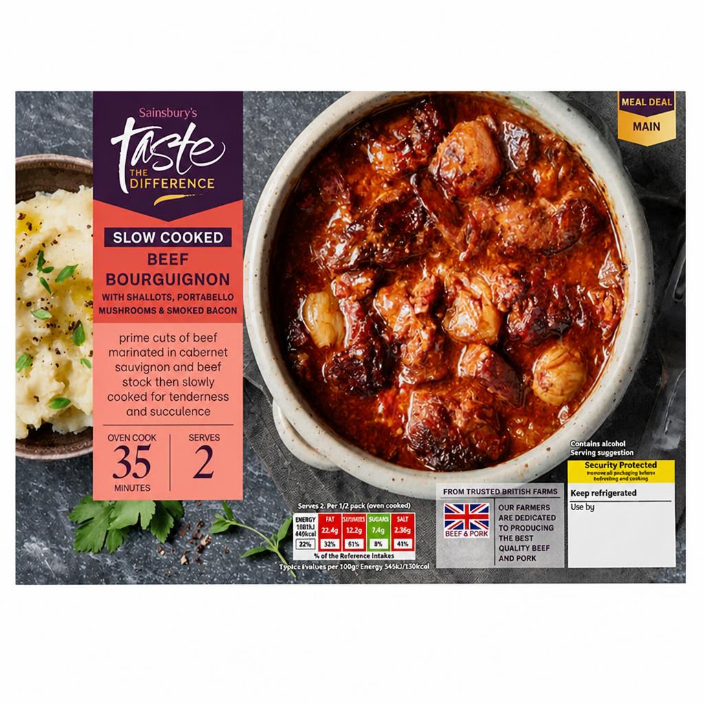 Sainsbury's Slow Cooked Beef Bourguignon, Taste the Difference 545g