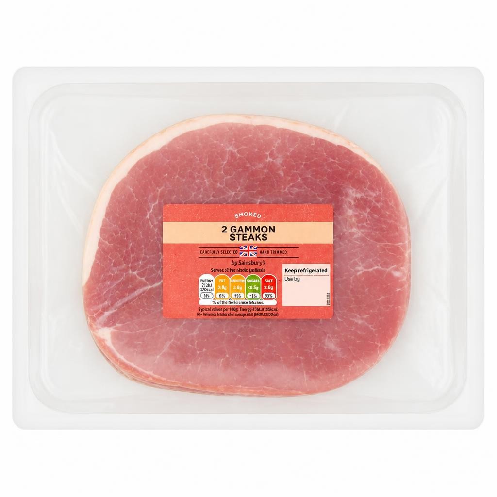 Sainsbury's Smoked Gammon Steaks x2 450g