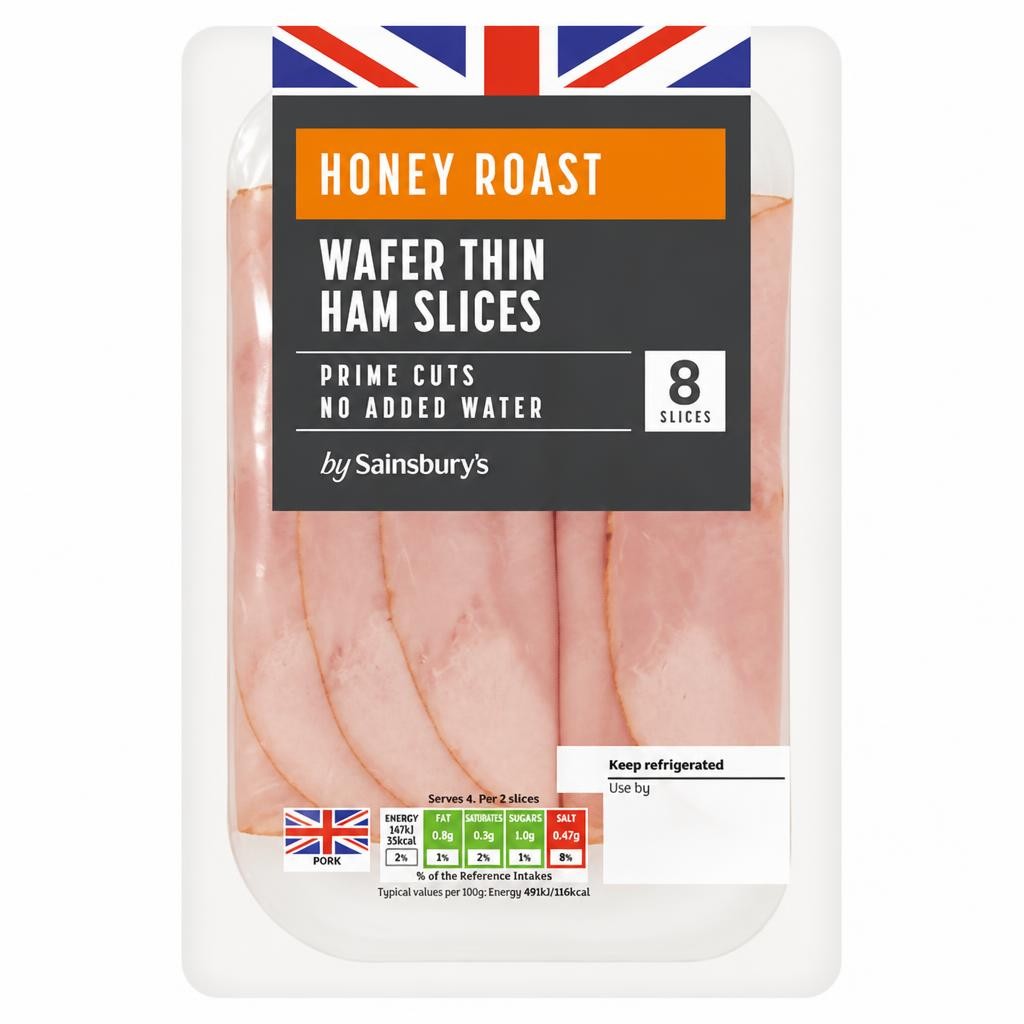 Sainsbury's 8 Honey Roast Wafer Thin Ham Slices 120g