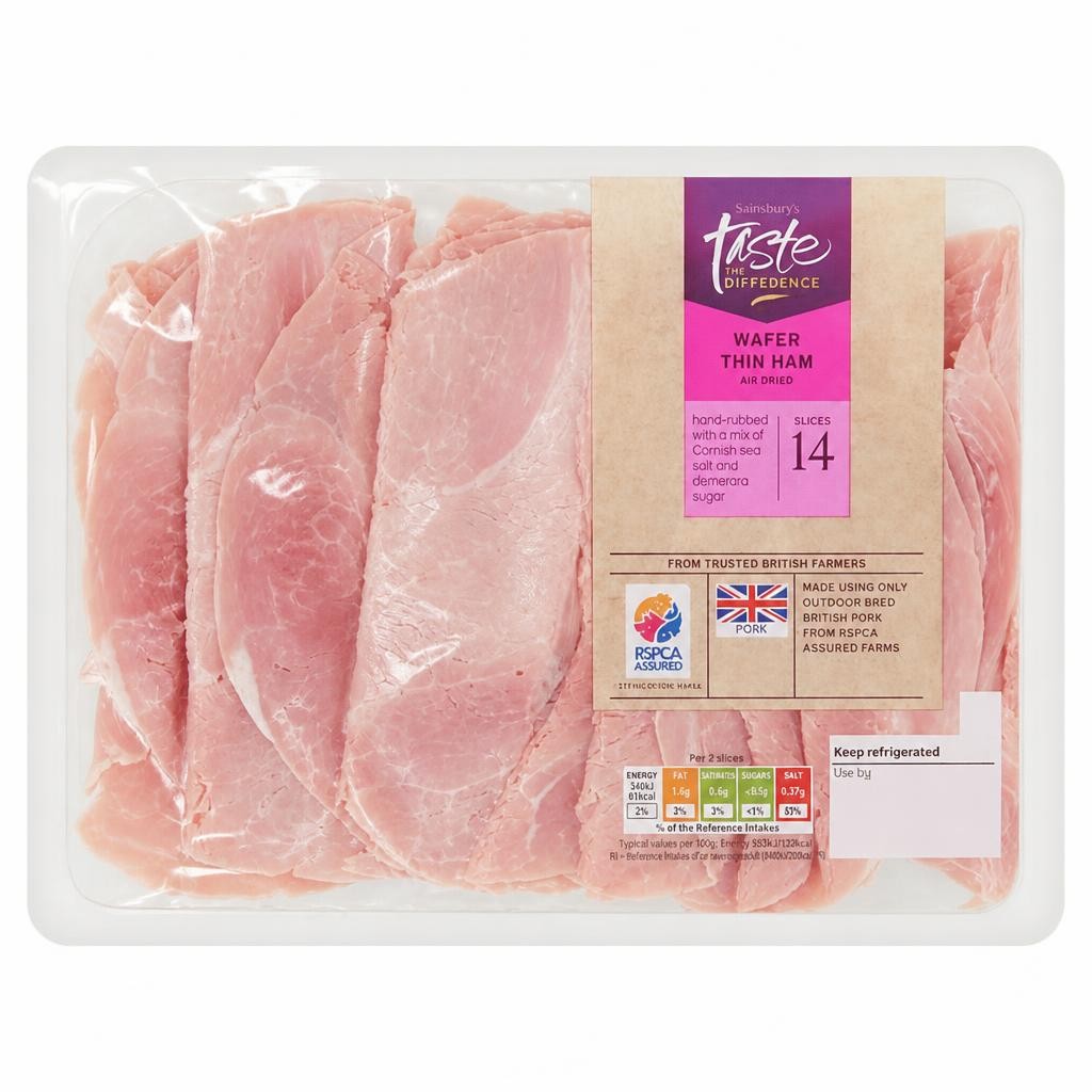 Sainsbury's Wafer Thin Ham Air Dried, Taste the Difference 225g
