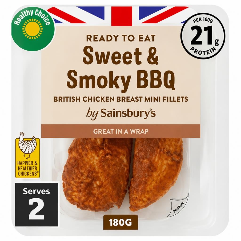Sainsbury's Sweet & Smoky BBQ Cooked British Chicken Breast Mini Fillets 170g