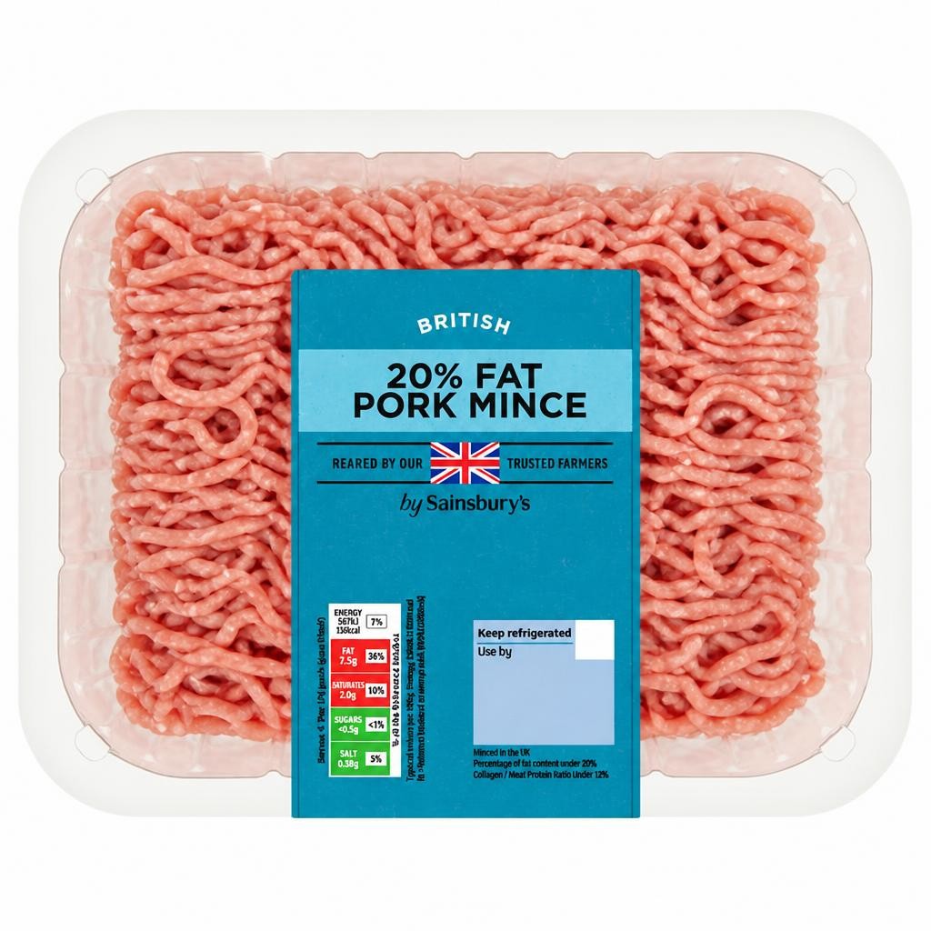 Sainsbury's British Pork Mince 20% Fat 500g