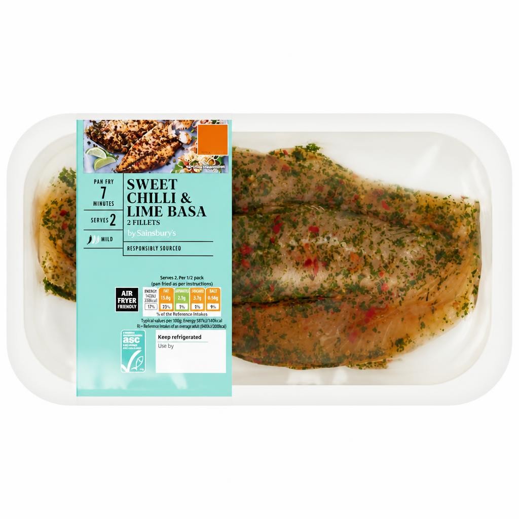 Sainsbury's 2 Ready to Cook Sweet Chilli ASC Basa Fillets 220g