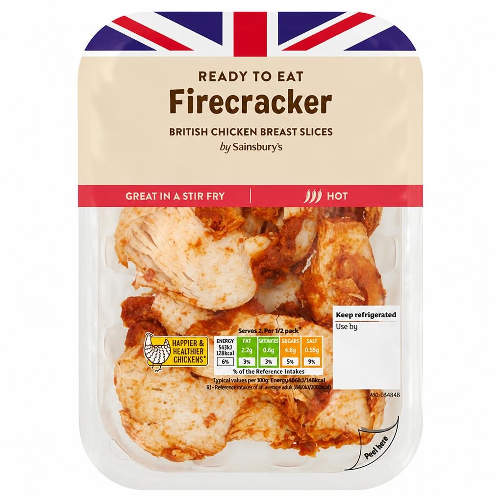 Sainsbury's Firecracker British Chicken Breast Slices 180g