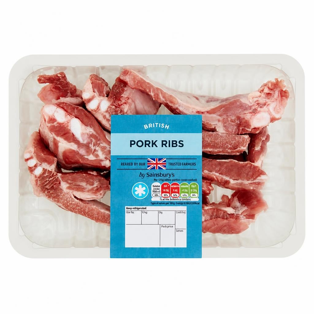 Sainsbury's British Pork Ribs (Approx.750G)