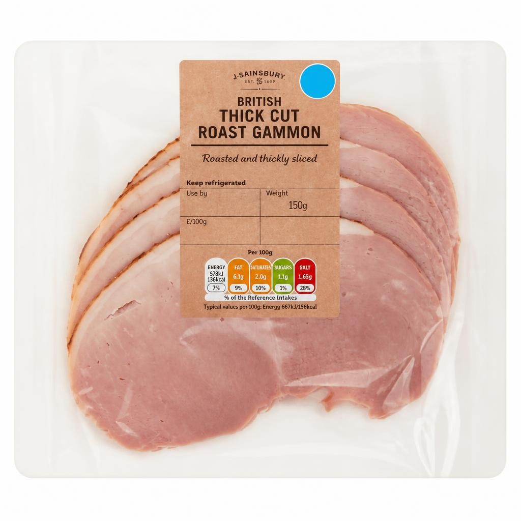 Sainsbury's British Thick Cut Roast Gammon 150g