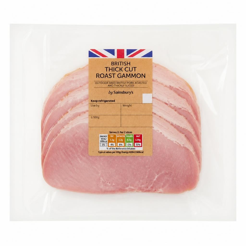 Sainsbury's British Thick Cut Roast Gammon 150g