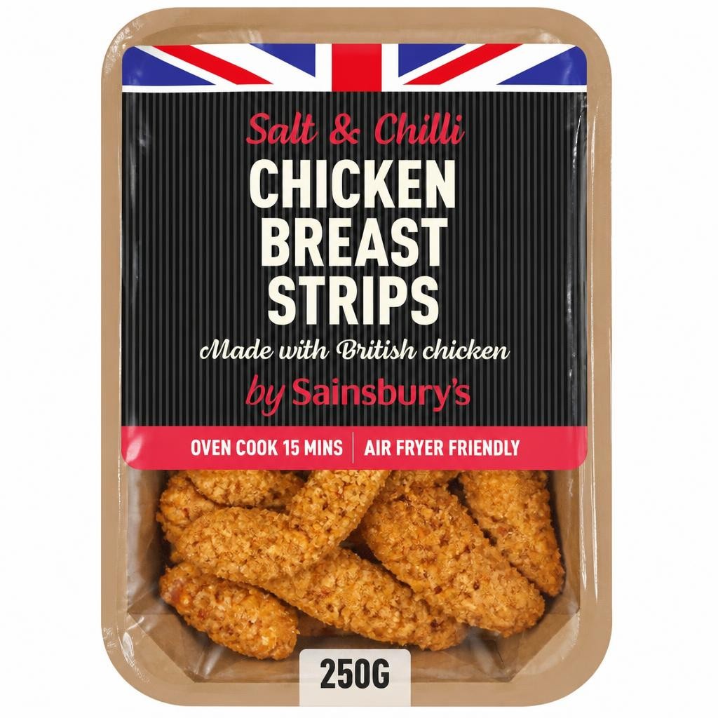 Sainsbury's British Fresh Chicken Breast Pieces In a Salt & Chilli Breadcrumb Coating 250g