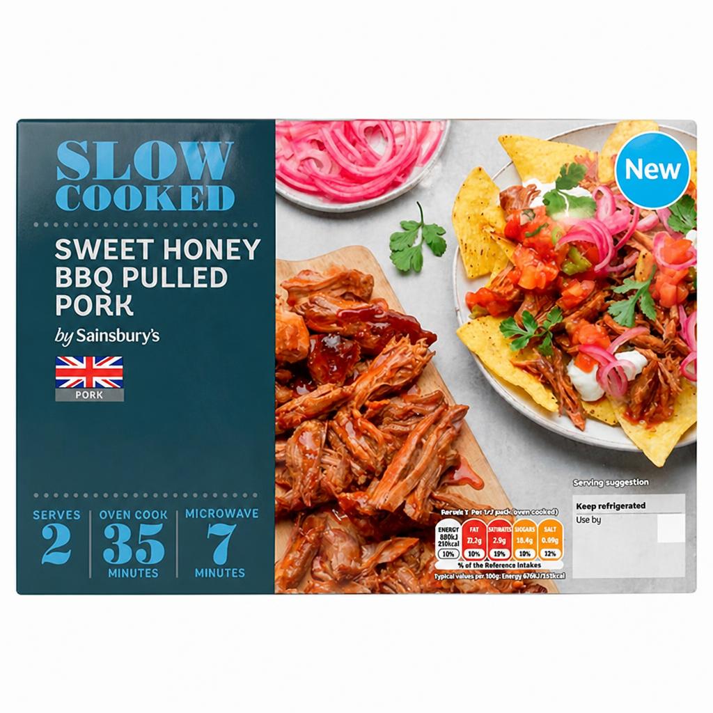 Sainsbury's Slow Cooked Sweet Honey BBQ Pulled British Pork 569g (serves x2)