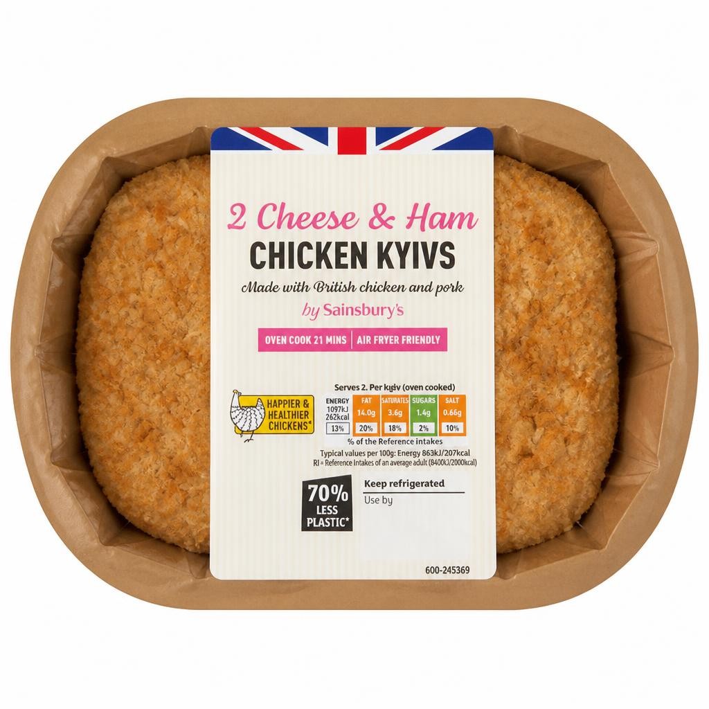 Sainsbury's Cheese & Ham Chicken Kyivs x2 260g