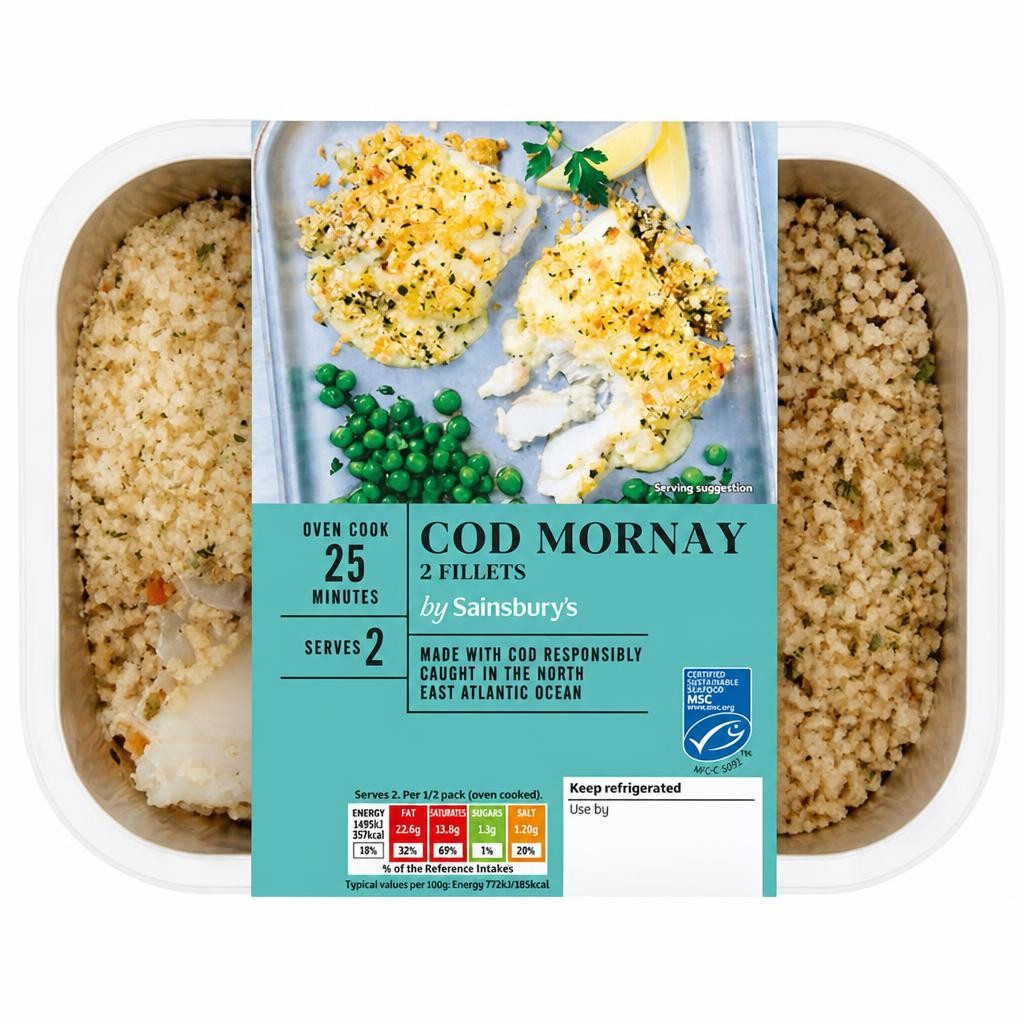 Sainsbury's MSC Ready to Cook Cod Mornay 380g