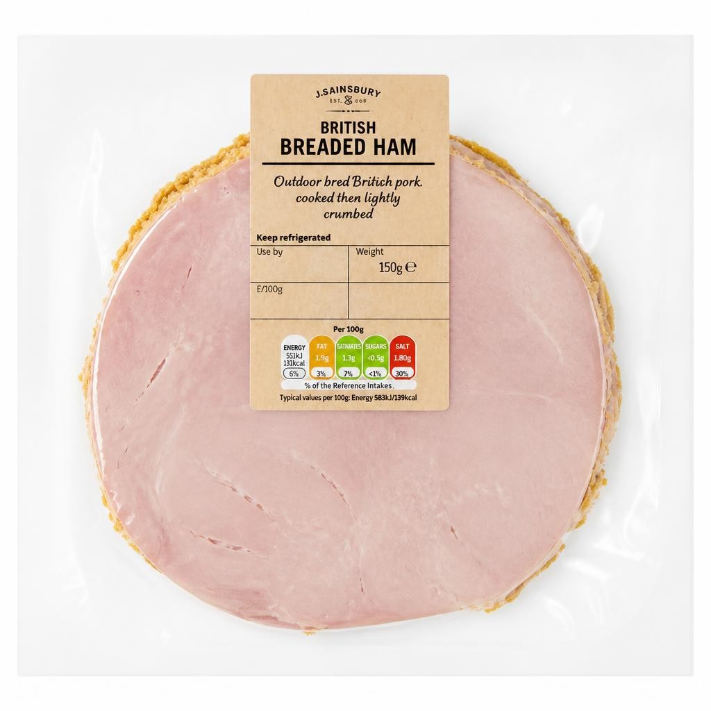 Deli Express British Breaded Cooked Ham Slices x4 150g