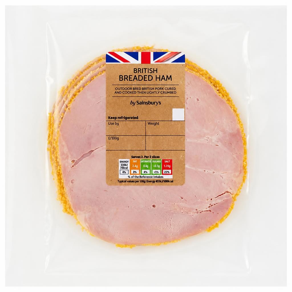 Deli Express British Breaded Cooked Ham Slices x4 150g
