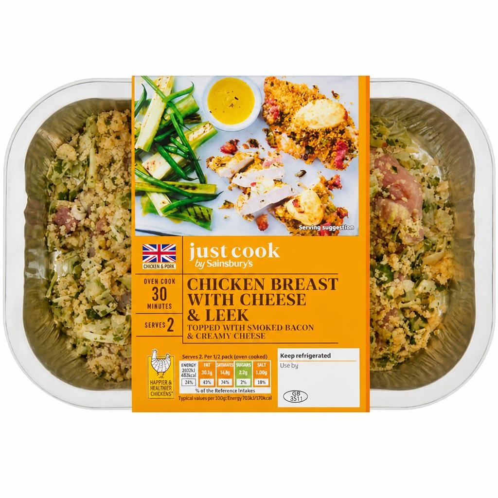 Sainsbury's Just Cook British Chicken Breast with Cheese & Leek 380g