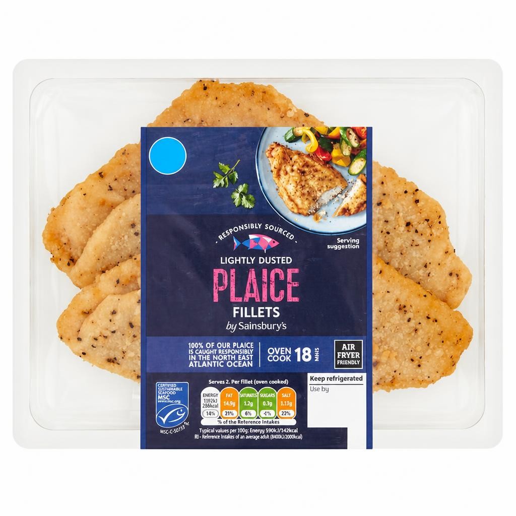 Sainsbury's Lightly Dusted MSC Plaice Fillets x2 265g