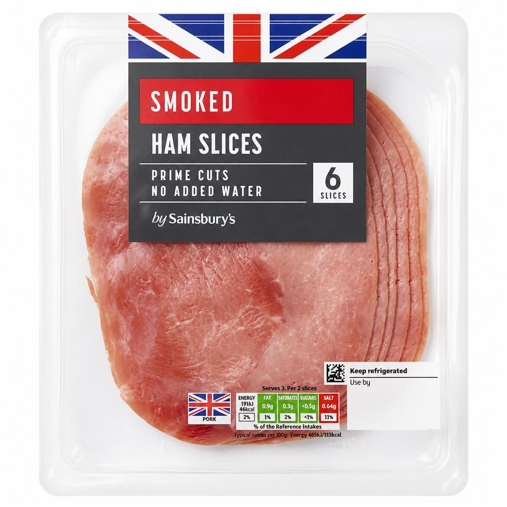 Sainsbury's 6 Smoked Ham Slices 120g