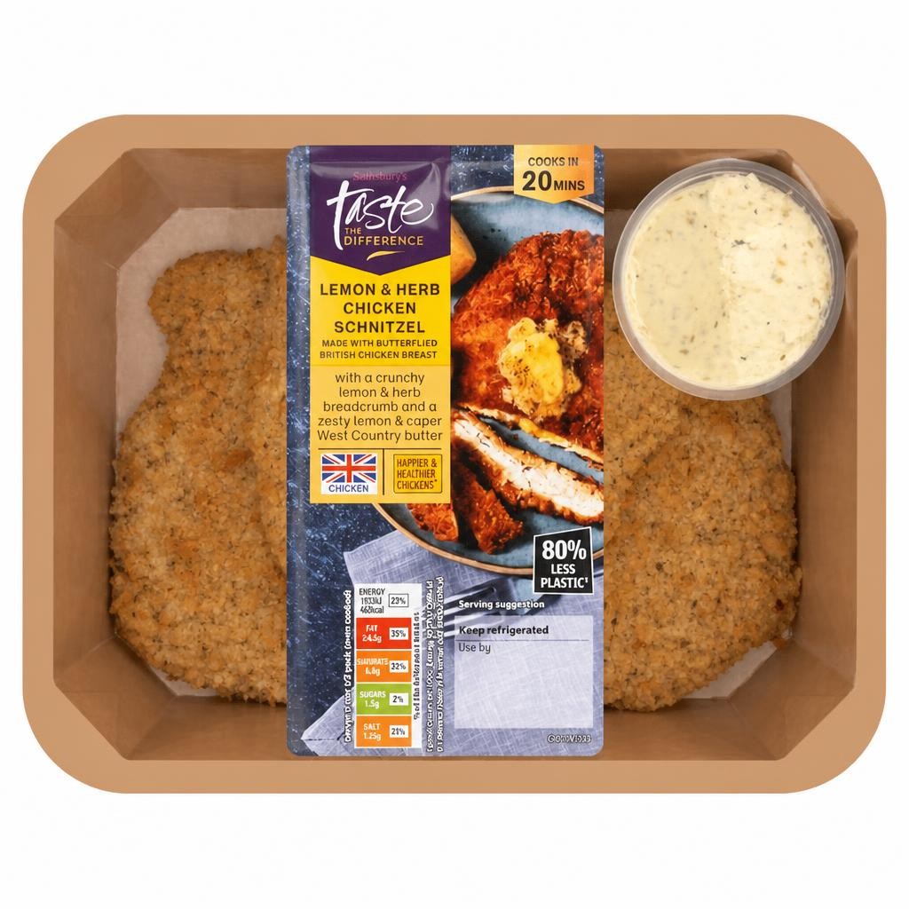 Sainsbury's Lemon & Herb Chicken Schnitzel, Taste the Difference 350g