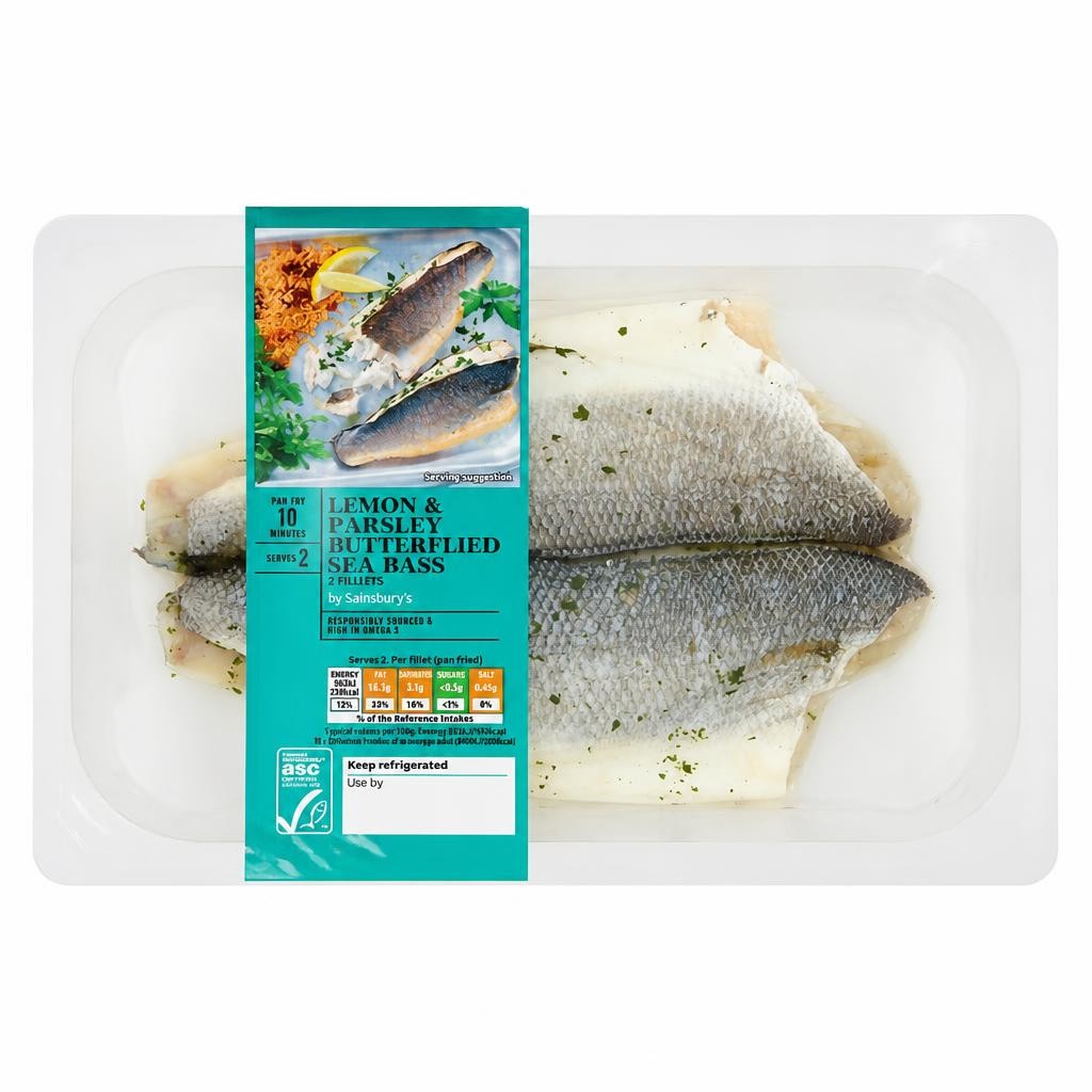 Sainsbury's Butterflied ASC Sea Bass 255g