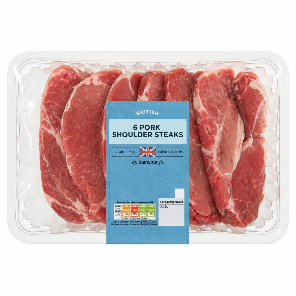 Sainsbury's British Pork Shoulder Steaks x6 900g