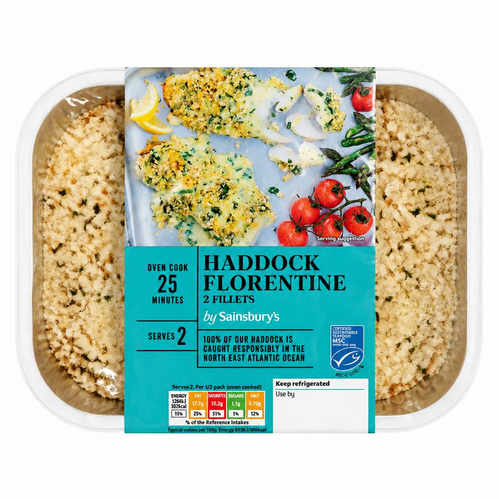 Sainsbury's MSC Ready to Cook Haddock Florentine 380g
