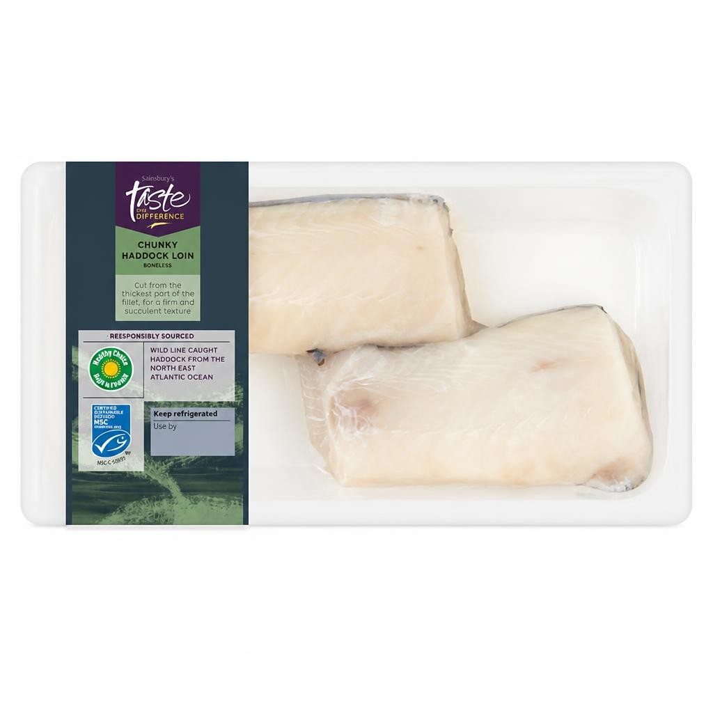 Sainsbury's Skin on MSC Haddock Loins, Taste the Difference 270g