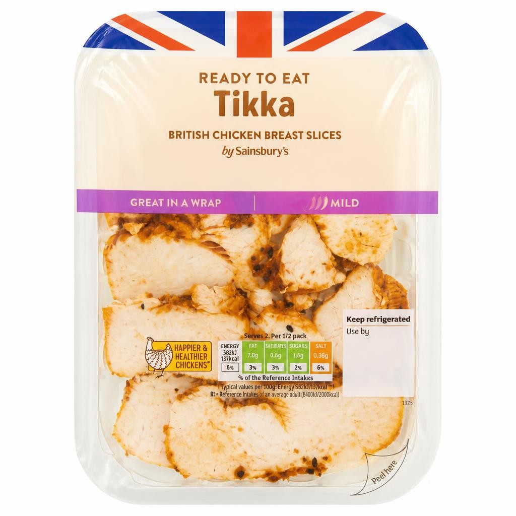 Sainsbury's Tikka Sliced British Chicken Breast 180g