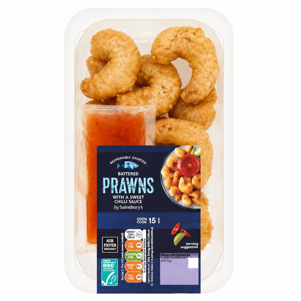 Sainsbury's Battered ASC King Prawns with a Sweet Chilli Sauce 200g