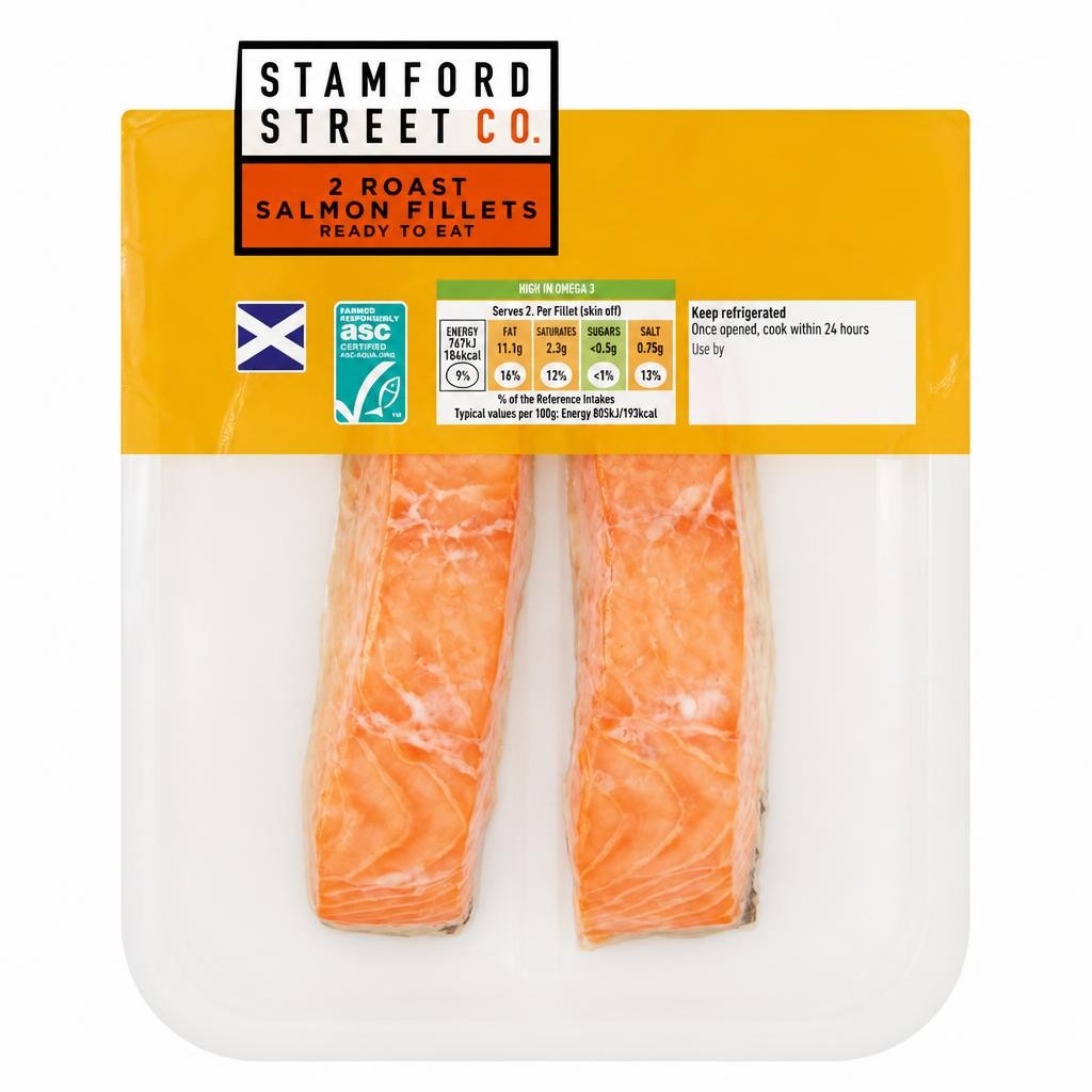 Stamford Street Co. Ready to Eat ASC Roast Salmon Fillets x2 185g