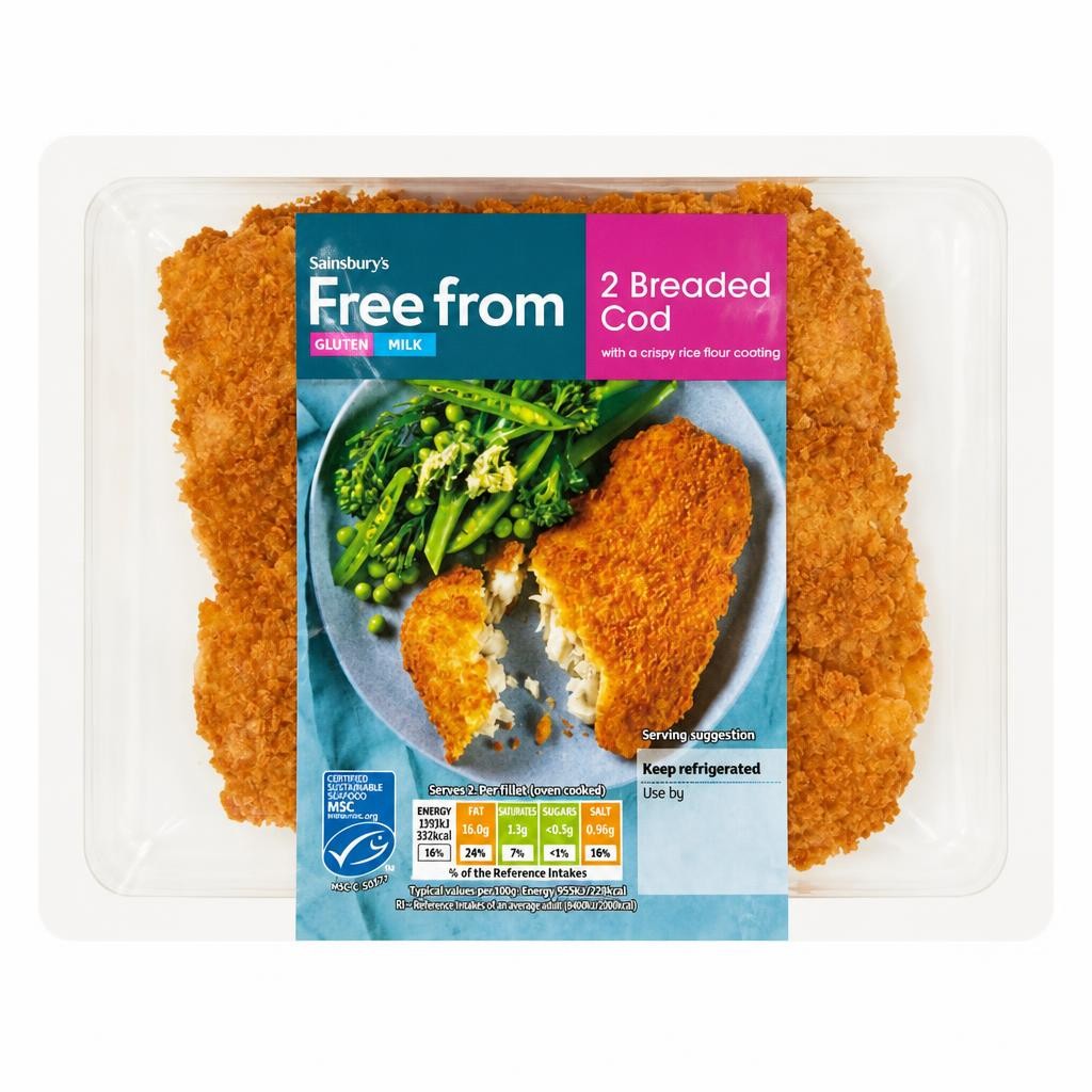 Sainsbury's Free From Breaded Cod x2 300g