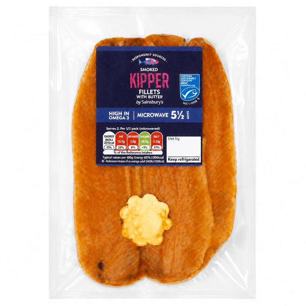 Sainsbury's 220g Smoked Kipper Fillets with Butter