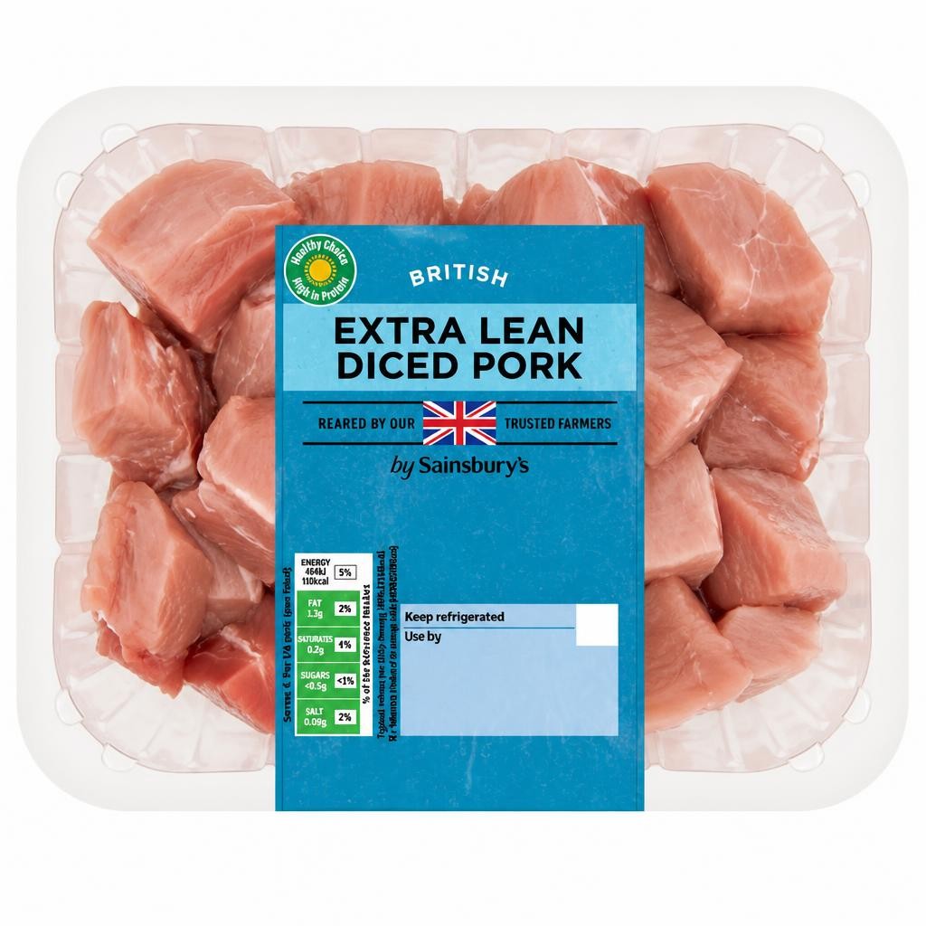 Sainsbury's British Extra Lean Diced Pork Leg 425g