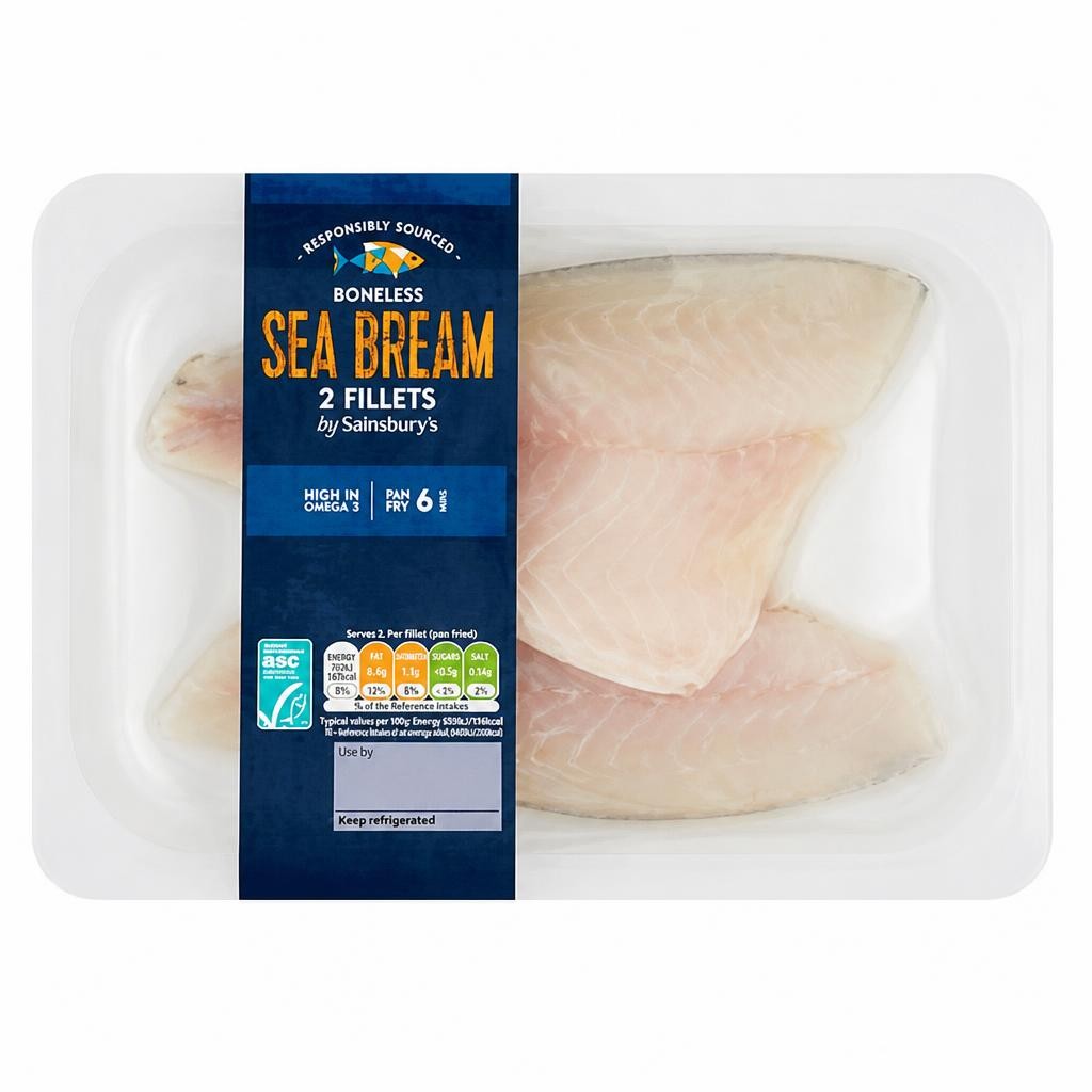 Sainsbury's ASC Sea Bream Fillets x2 180g