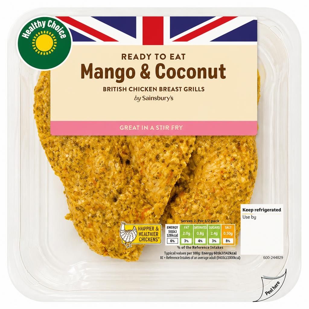 Sainsbury's Mango & Coconut British Chicken Grills 180g (Ready to Eat)