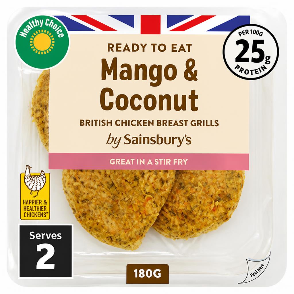 Sainsbury's Mango & Coconut British Chicken Grills 180g (Ready to Eat)