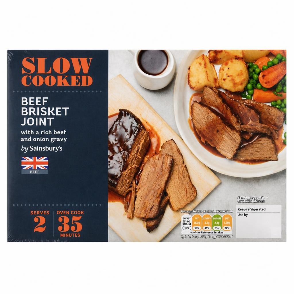 Sainsbury's 480g Slow Cooked Beef Brisket Joint