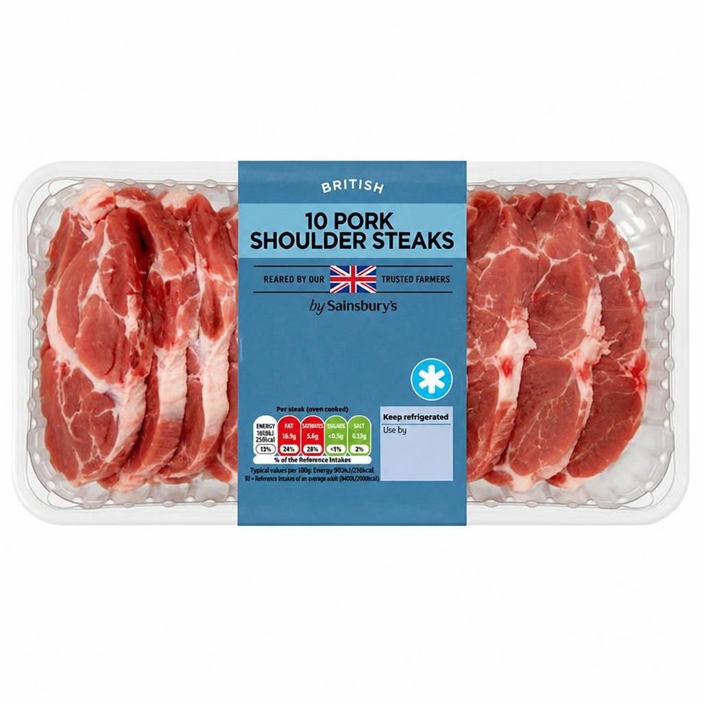 Sainsbury's British Pork Shoulder Steaks x10 1.2kg
