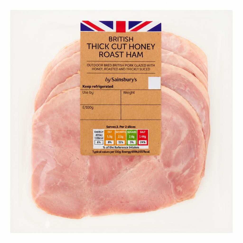 Sainsbury's British Honey Roast Thick Cut Ham 150g