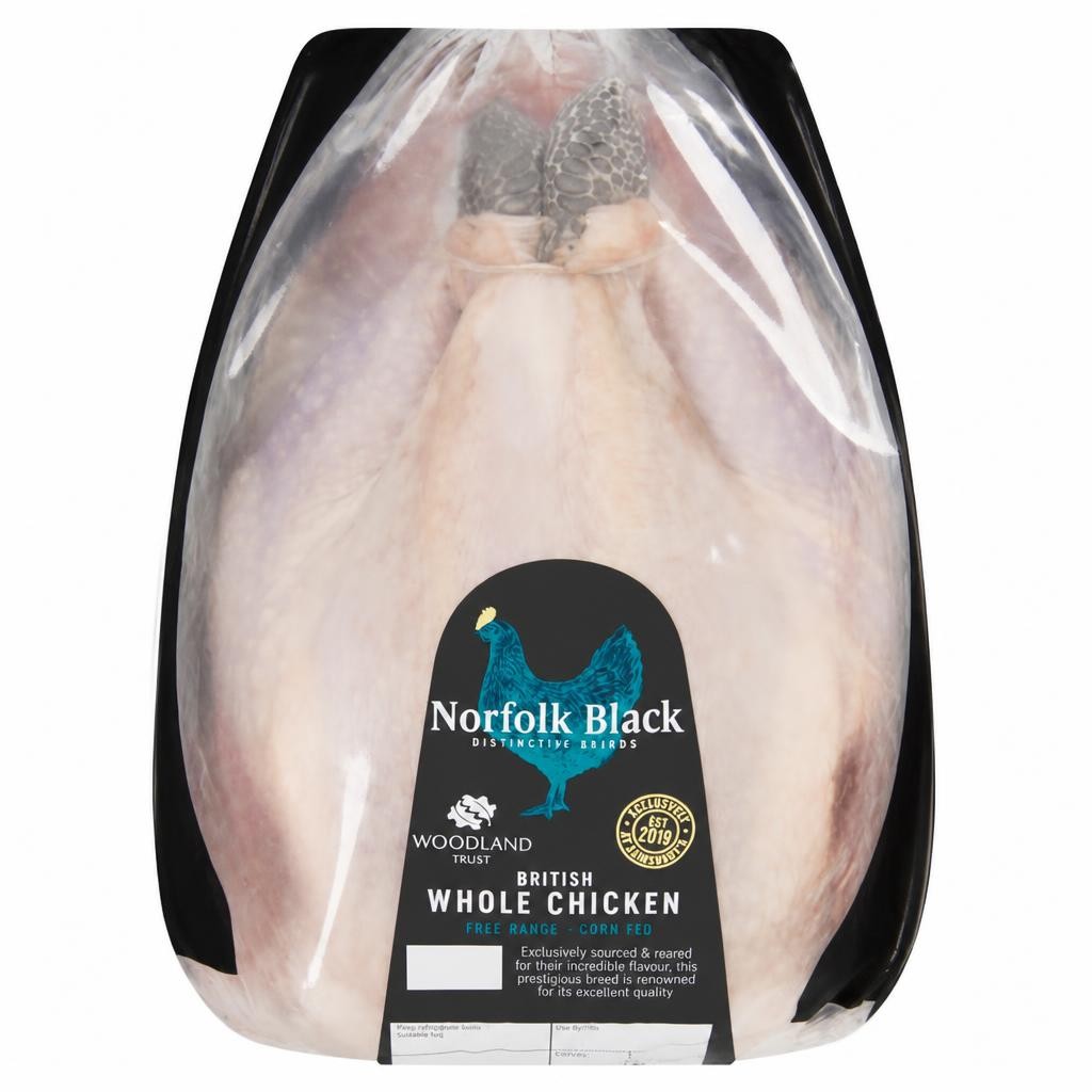Sainsbury's (Approx. 1.65kg) Free Range Norfolk Black Corn Fed British Whole Chicken