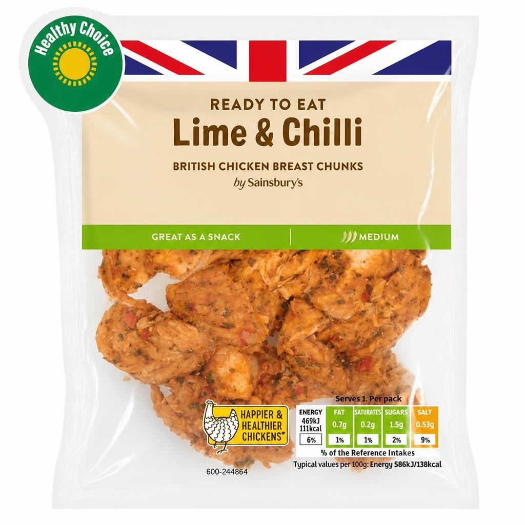 Sainsbury's Lime & Chilli Chicken Breast Chunks 80g