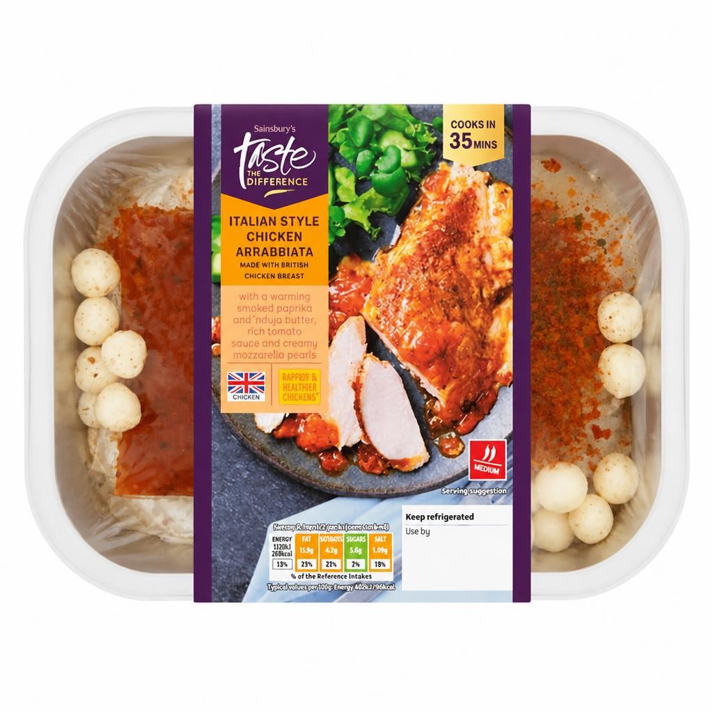 Sainsbury's Ready to Cook Italian Style British Chicken Arrabiata with Nduja Melt, Taste the Difference 420g