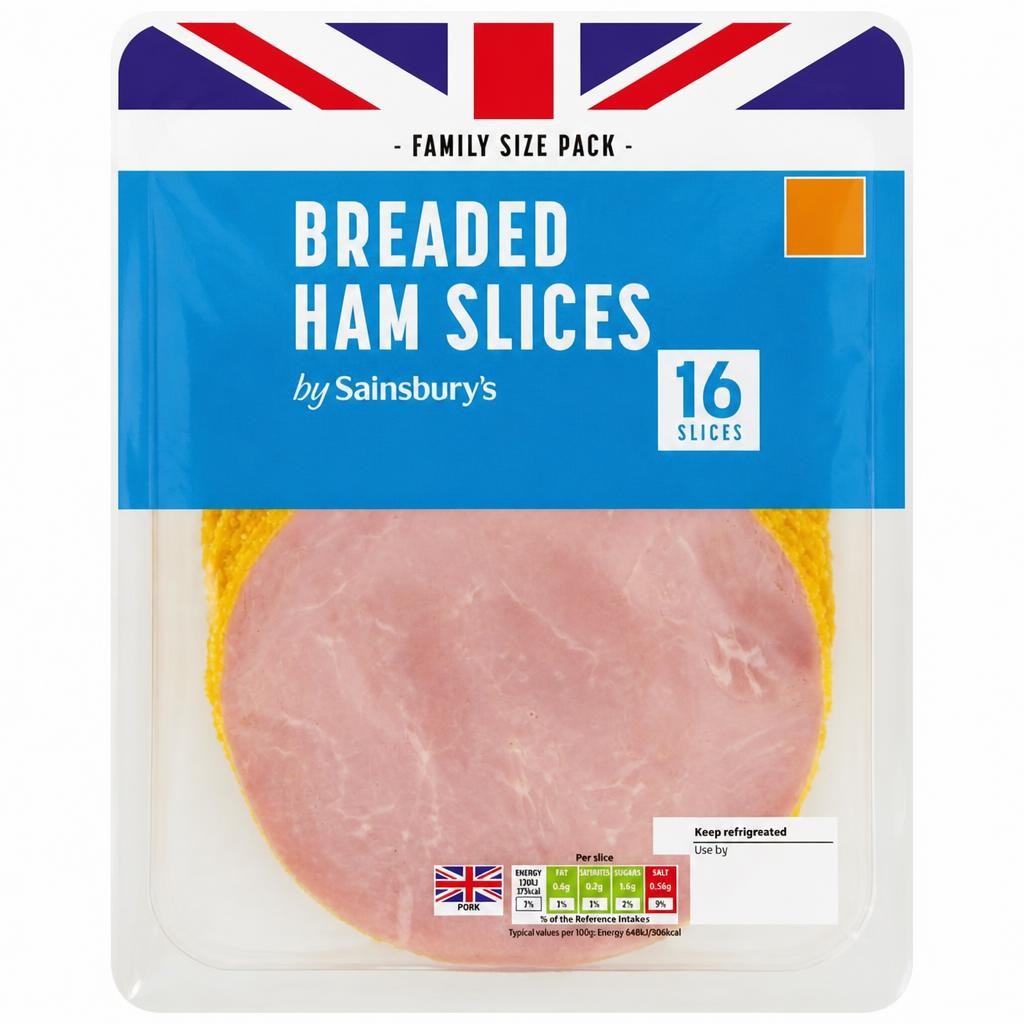 Sainsbury's Breaded Ham Slices x16 400g