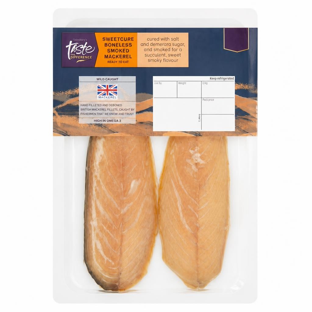 Sainsbury's (Approx. 165g) Ready to Eat Sweetcure Boneless Hot Smoked Mackerel, Taste the Difference